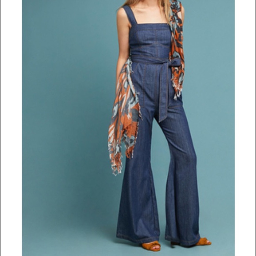 Anthropologie denim jumpsuit
